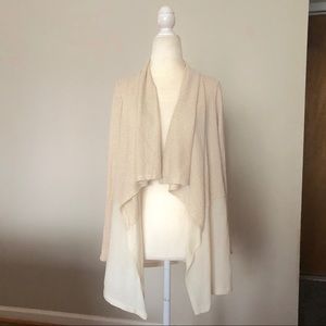 Juicy Couture beige cream tan waffle knit cardigan